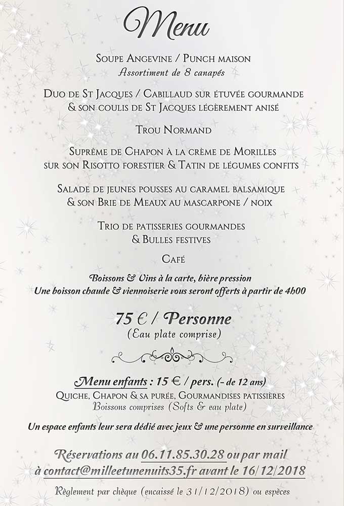 Menu festif Saint-Sylvestre en Ille-et-Vilaine