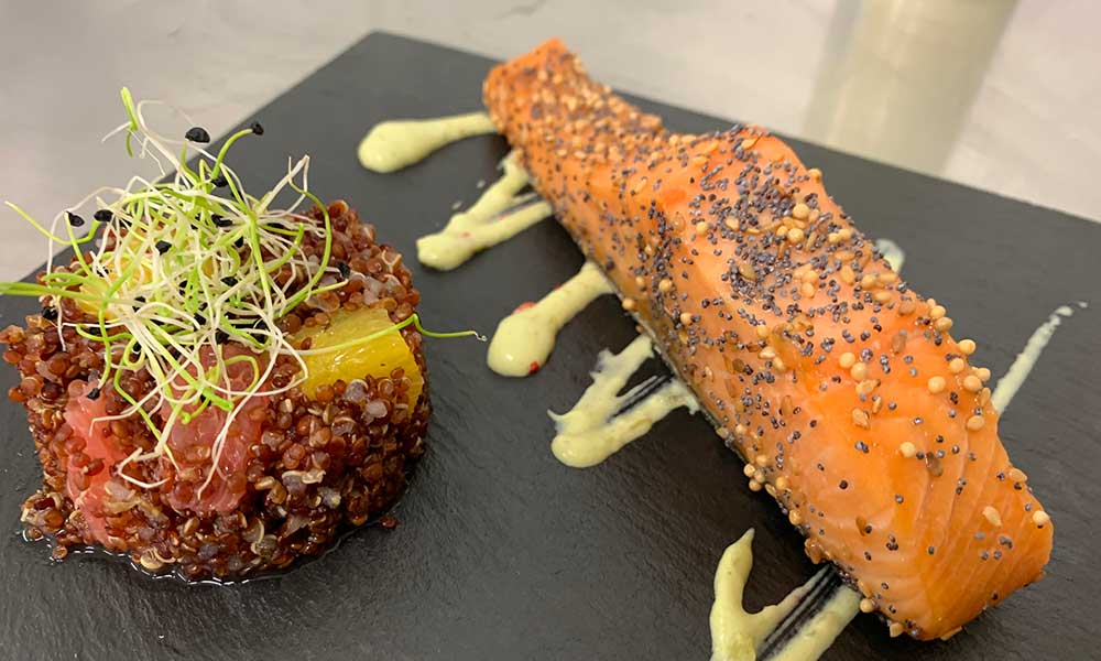 Pavé de saumon rôti et quinoa